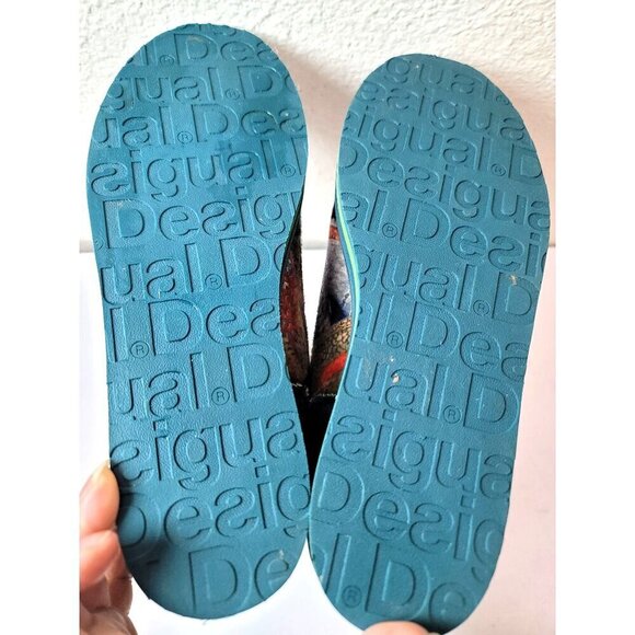 Desigual Authentic Women's Flat Velvet Mid Calf Panda Festival Boots Size 39 - Picture 8 of 13